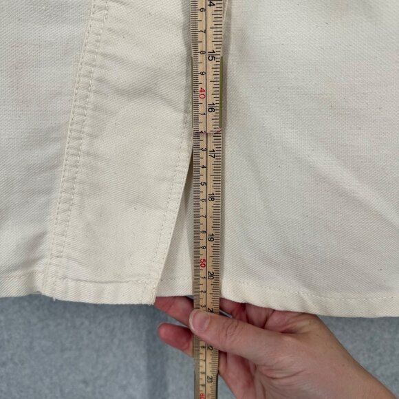 Loft Womens Linen Blend Pencil Skirt Size 8 Cream Asymmetrical Coastal Casual - Picture 11 of 11